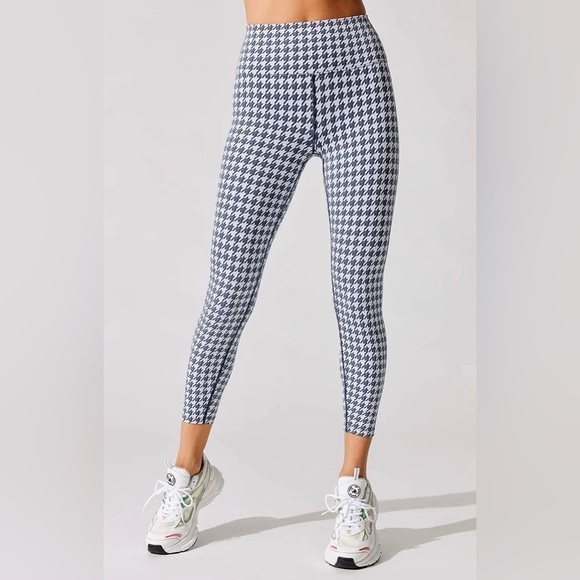 NWT Carbon38 Houndstooth Jacquard 7/8 Legging French Navy White S